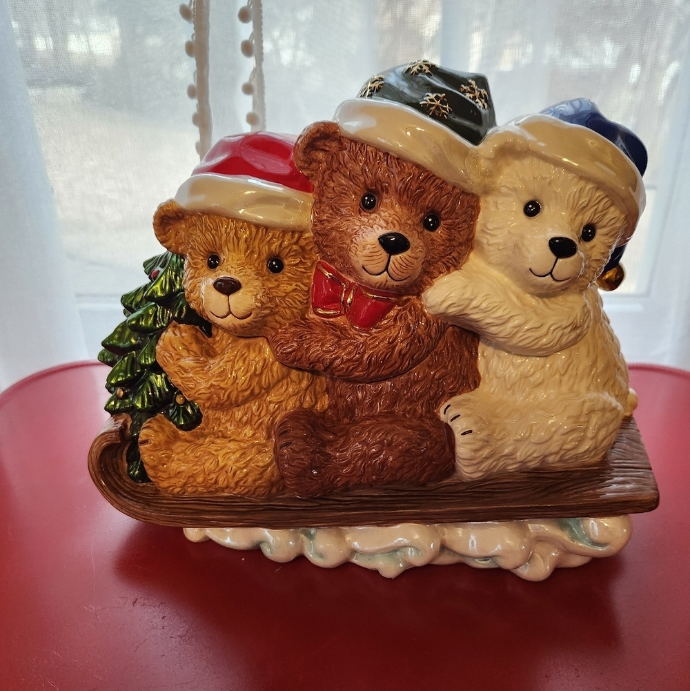 Radko Holiday Bear Cookie Jar